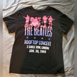The Beatles Black and Pink Rooftop Concert Womens T-Shirt